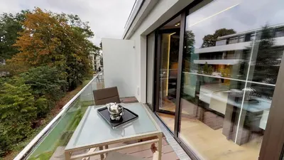 Ein Balkon oder eine Terrasse in der Unterkunft White Pearl Apartment 2.14