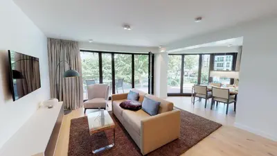 Ein Sitzbereich in der Unterkunft White Pearl Apartment 1.16