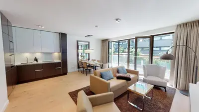 Ein Sitzbereich in der Unterkunft White Pearl Apartment 0.04