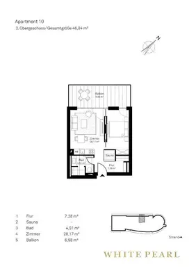 Grundriss der Unterkunft White Pearl Apartment 3.10