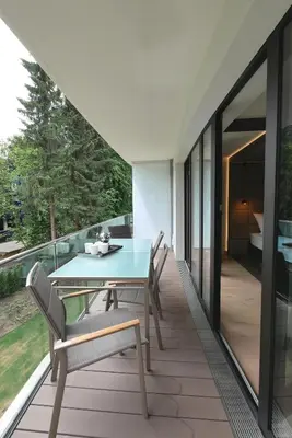 Ein Balkon oder eine Terrasse in der Unterkunft White Pearl Apartment 1.03