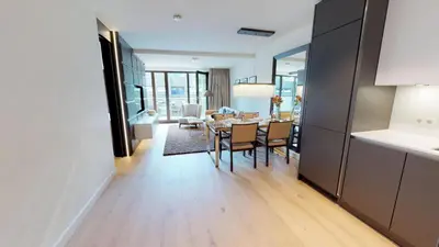 Ein Sitzbereich in der Unterkunft White Pearl Apartment 2.04