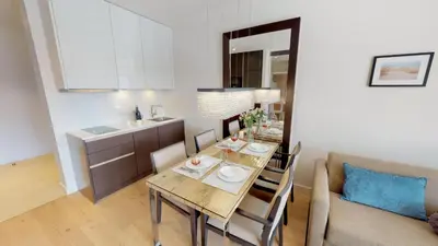 Küche/Küchenzeile in der Unterkunft White Pearl Apartment 3.02