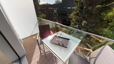 Ein Balkon oder eine Terrasse in der Unterkunft White Pearl Apartment 2.05