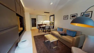 Ein Sitzbereich in der Unterkunft White Pearl Apartment 1.05