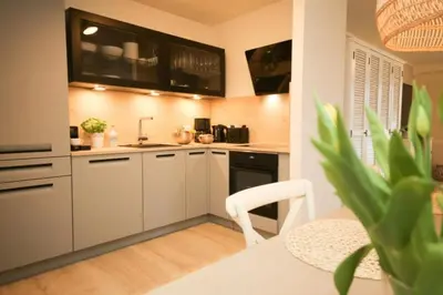 Küche/Küchenzeile in der Unterkunft Ferienwohnung WEST COAST