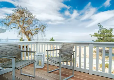Ein Balkon oder eine Terrasse in der Unterkunft Meerhaus Niendorf