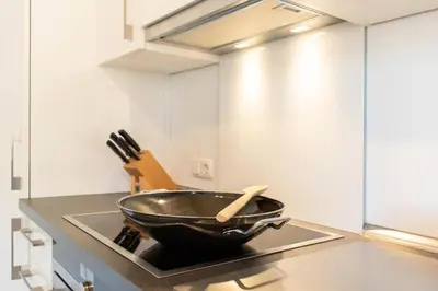 Küche/Küchenzeile in der Unterkunft Ferienwohnung Viermaster
