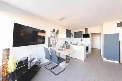 Küche/Küchenzeile in der Unterkunft Ferienwohnung Strandhotel App. 105