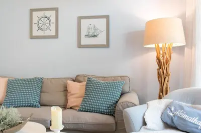Ein Sitzbereich in der Unterkunft Ferienwohnung Seelounge 30