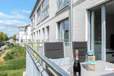 Ein Balkon oder eine Terrasse in der Unterkunft Ferienwohnung Ostseestern