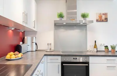 Küche/Küchenzeile in der Unterkunft Ferienwohnung Ostseestern
