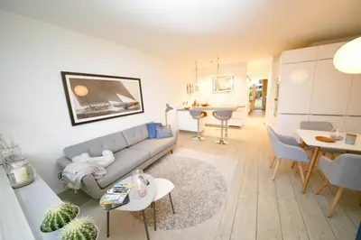 Ein Sitzbereich in der Unterkunft Ferienwohnung Kaiserblick