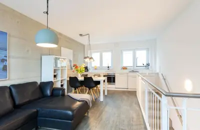 Küche/Küchenzeile in der Unterkunft Ferienwohnung Hafenkante