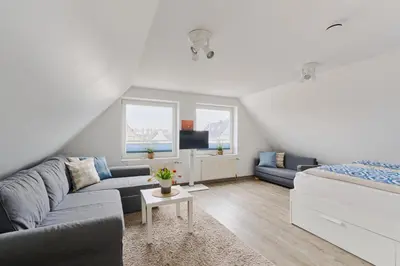Ein Sitzbereich in der Unterkunft Ferienwohnung Fährblick Moba-Travel