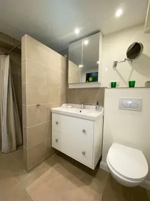 Ein Badezimmer in der Unterkunft Landhaus Woltersmühlen bei Scharbeutz