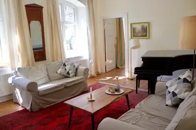 Ein Sitzbereich in der Unterkunft Landhaus Woltersmühlen bei Scharbeutz