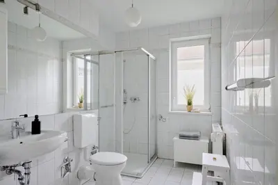 Ein Badezimmer in der Unterkunft Ferienwohnung Hafeneck Moba-Travel
