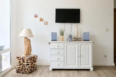 TV/Unterhaltungsangebot in der Unterkunft Ferienwohnung Bootsteg Moba-Travel