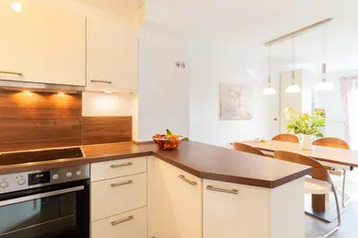 Küche/Küchenzeile in der Unterkunft Ferienwohnung Wolkenfreude