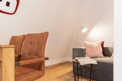 Ein Sitzbereich in der Unterkunft Ferienwohnung Nordlicht