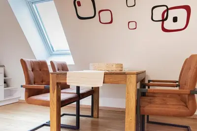 Ein Sitzbereich in der Unterkunft Ferienwohnung Nordlicht