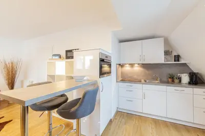 Küche/Küchenzeile in der Unterkunft Ferienwohnung Nordlicht