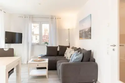 Ein Sitzbereich in der Unterkunft Ferienwohnung Ostseetraum