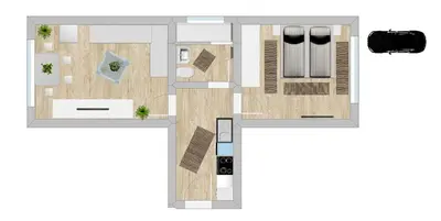 Grundriss der Unterkunft Ferienwohnung Juchmann *Zentrale/ strandnahe/ ruhige Lage*