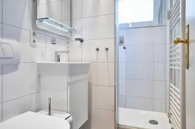 Ein Badezimmer in der Unterkunft Ferienwohnung Juchmann *Zentrale/ strandnahe/ ruhige Lage*