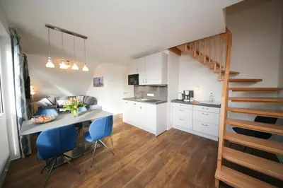 Küche/Küchenzeile in der Unterkunft Ferienwohnung Windstärke 8