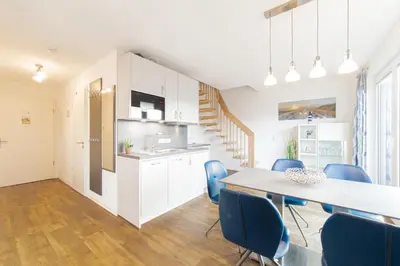 Küche/Küchenzeile in der Unterkunft Ferienwohnung Windstärke 8