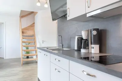 Küche/Küchenzeile in der Unterkunft Ferienwohnung Windstärke 9