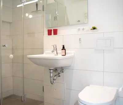 Ein Badezimmer in der Unterkunft Ferienwohnung Windstärke 9
