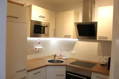 Küche/Küchenzeile in der Unterkunft StrandChalet Scharbeutz