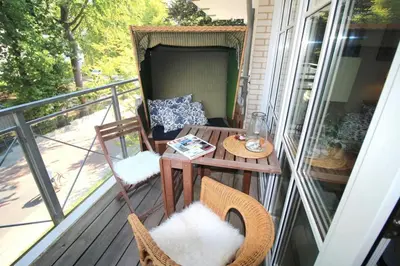 Ein Balkon oder eine Terrasse in der Unterkunft Apartmentvermittlung Mehr als Meer - Objekt 9