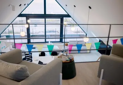Ein Sitzbereich in der Unterkunft Ferienwohnung 