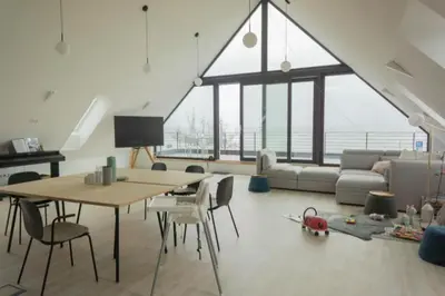 Ein Sitzbereich in der Unterkunft Ferienwohnung 