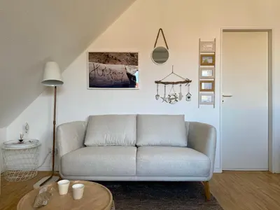 Ein Sitzbereich in der Unterkunft SchoenHier-Timmendorf