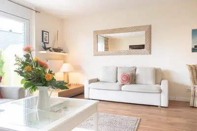 Ein Sitzbereich in der Unterkunft Ferienwohnung Soleil