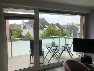 Ein Balkon oder eine Terrasse in der Unterkunft Pier 100 Ferienwohnung