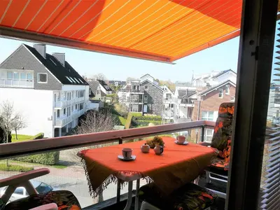 Ein Balkon oder eine Terrasse in der Unterkunft Pier 100 Ferienwohnung