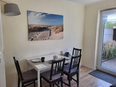 Grundriss der Unterkunft FeWo Dünengras mit Terrasse und Strandkorb