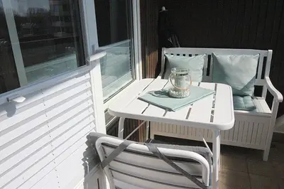 Ein Balkon oder eine Terrasse in der Unterkunft Appartementvermittlung Mehr als Meer Objekt 36