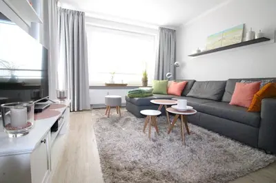 Ein Sitzbereich in der Unterkunft Appartementvermittlung Mehr als Meer Objekt 36
