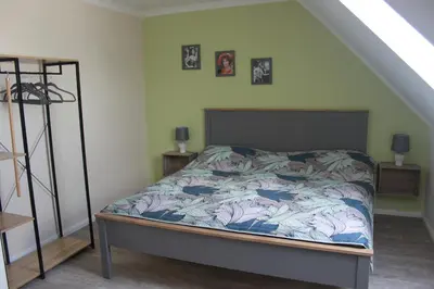 Ein Bett oder Betten in einem Zimmer der Unterkunft Feriendomizil Lotta und Michel
