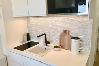 Küche/Küchenzeile in der Unterkunft Ferienwohnung Baltic Sea Room