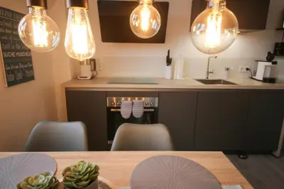 Küche/Küchenzeile in der Unterkunft Ferienwohnung Glückskind