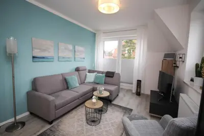 Ein Sitzbereich in der Unterkunft Ferienwohnung Glückskind