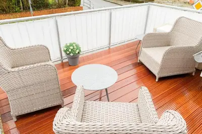 Ein Sitzbereich in der Unterkunft Ferienwohnung Glückskind